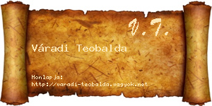 Váradi Teobalda névjegykártya